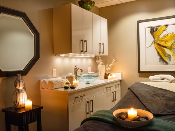 Spa Treatment Room With Candles.